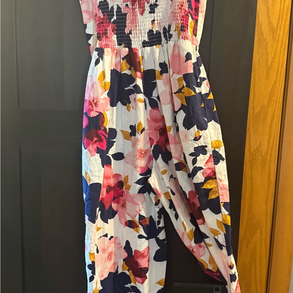 Old Navy Floral Jumpsuit - Pink, Navy, White